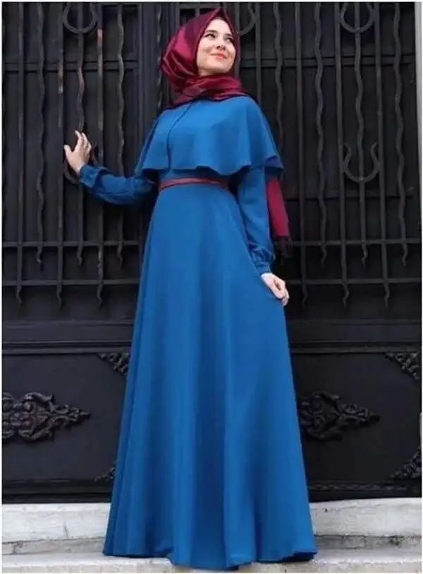 Kai Chen 2021 Islamic Clothing Prayer Muslim Long Sleeve Solid Color Elegant Ethnic Cape Dress