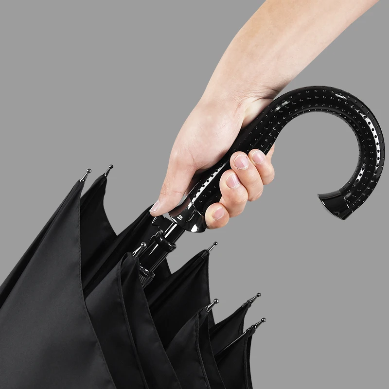 Guangong manufacturers high quality wind resistant burgundy navy blue black umbrella with shoulder strap cover for rain and sun