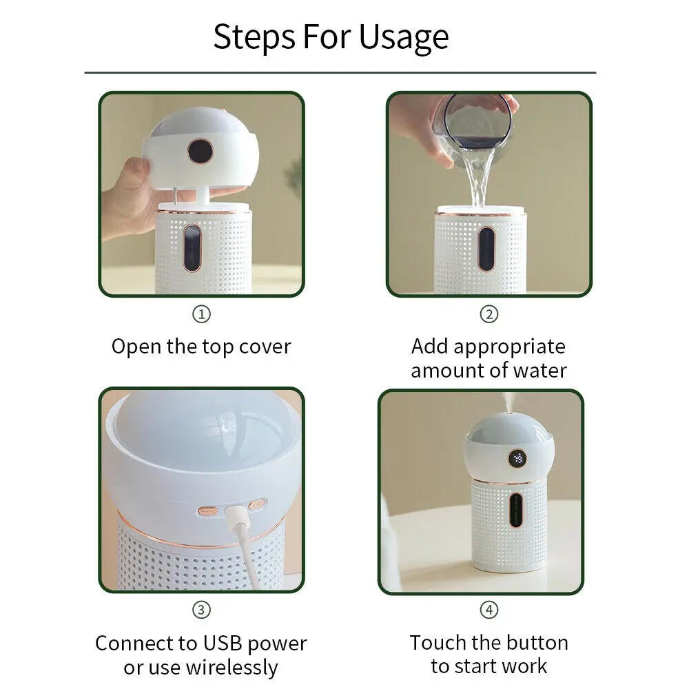 Starry Sky Projection Humidifier Portable Car Air Purifier USB Charging Household Essential Oil Diffuser Aroma Diffuser