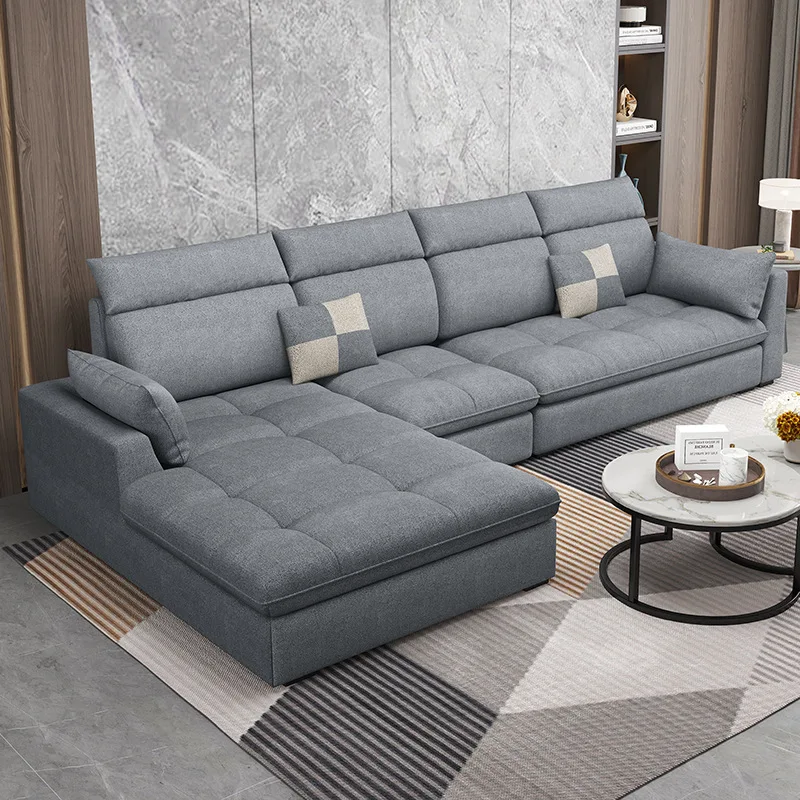 Modern living room furniture corner fabric sofa Hotel apartment Comfortable Couch sponge L-shaped sofa