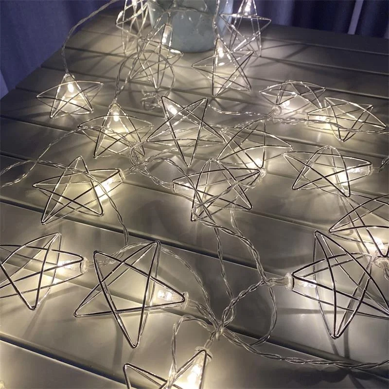 Top Sale Holiday Lighting   10 20   Led  1 m 2 m 3 m   Battery Operated  USB Silver  Star  String Lights  For Room Decoration