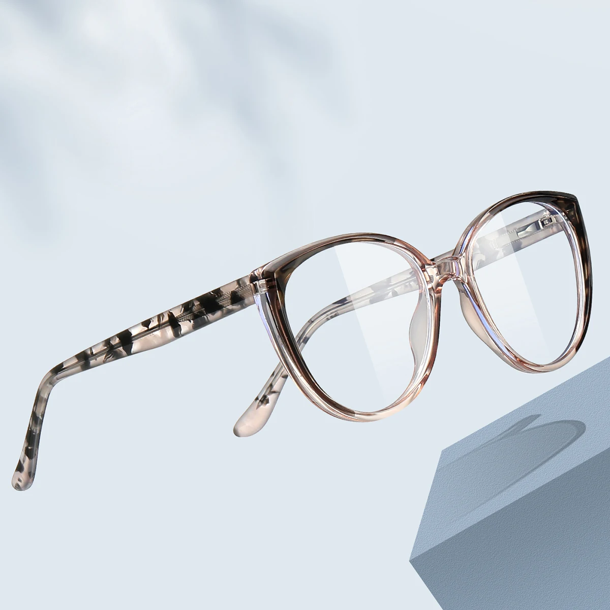 Custom Logo TR90 Women Eyeglasses Frame Acetate Temple Optical Glasses Designer Eyewear