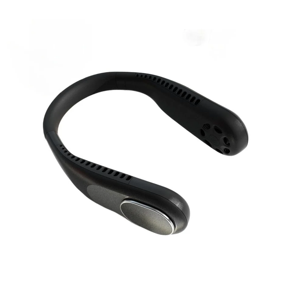 2023 Latest Dropshipping OEM Summer 4000mh Outdoor Rechargeable Mini Black Wearable Neck Fans USB Portable Cooling Fan