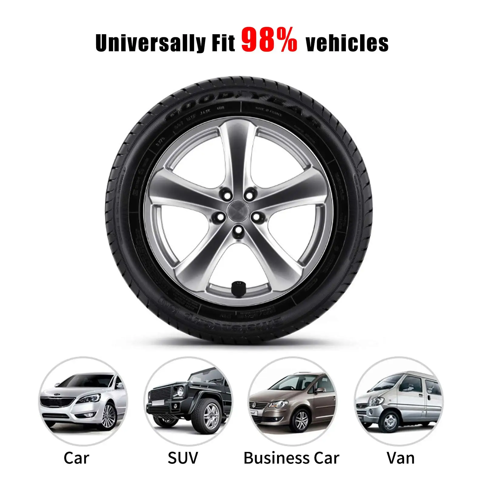 Универсальный датчик TPMS CGSULIT TS01 433 и 315 МГц 2 в 1, поддержка замены 2500 + Оригинальный Автомобильный датчик x4 шт. Программируемый датчик TPMS