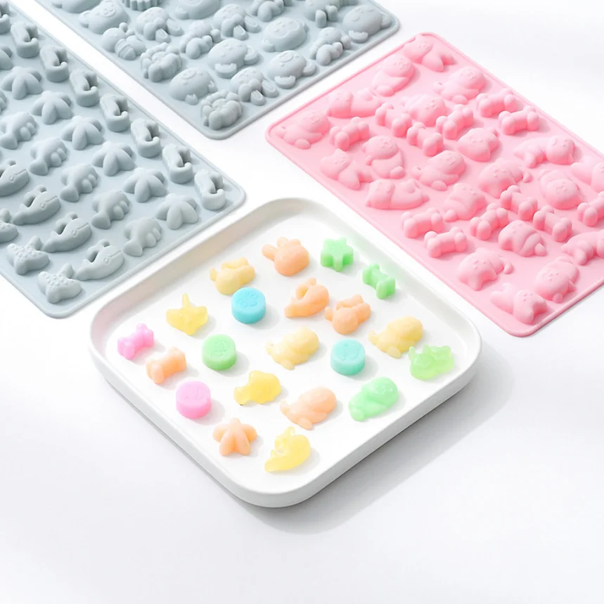 Creative Cartoon Shape Silicone Gummy Molds DIY Nonstick Mini Baking Mould For Chocolate Hard Candy Sweet Jelly Fondant