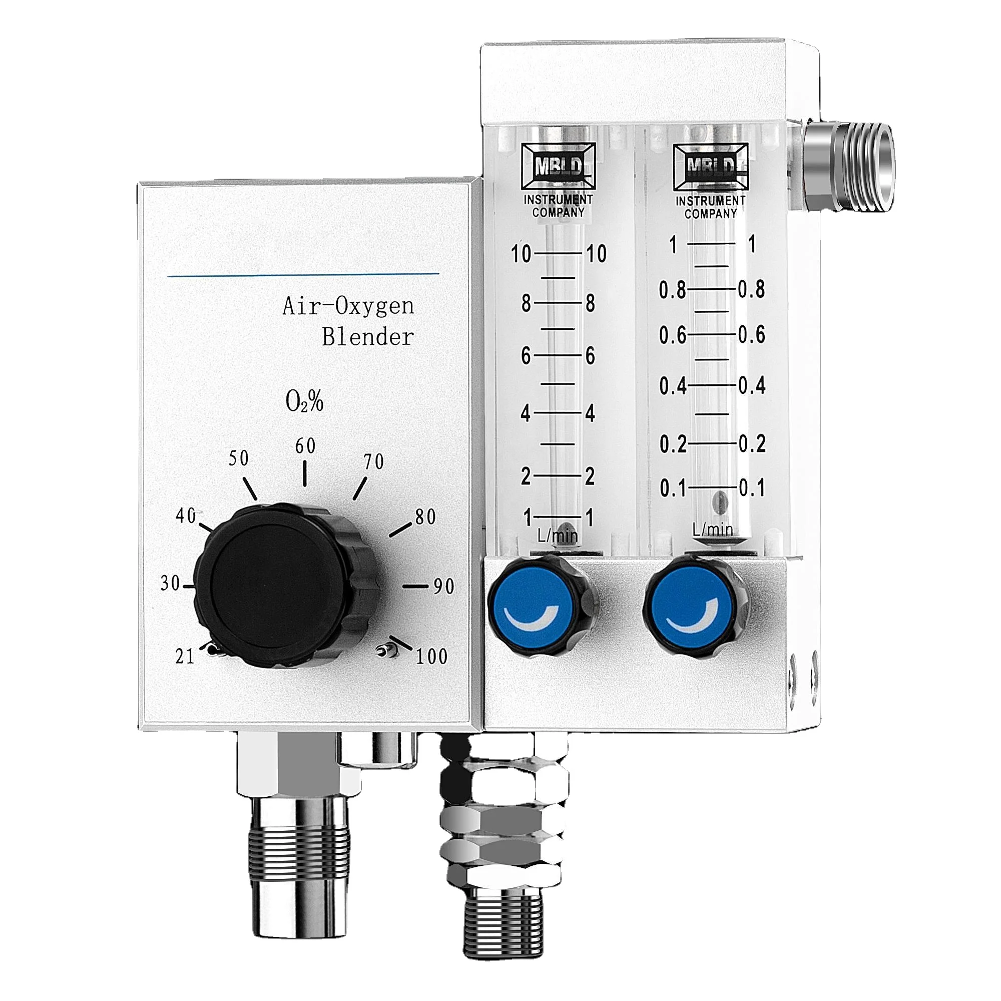 Manufacturer Mixer Air Oxygen Blender with Flowmeter for NICU HFNC Neonatal Infant Incubator Machinery