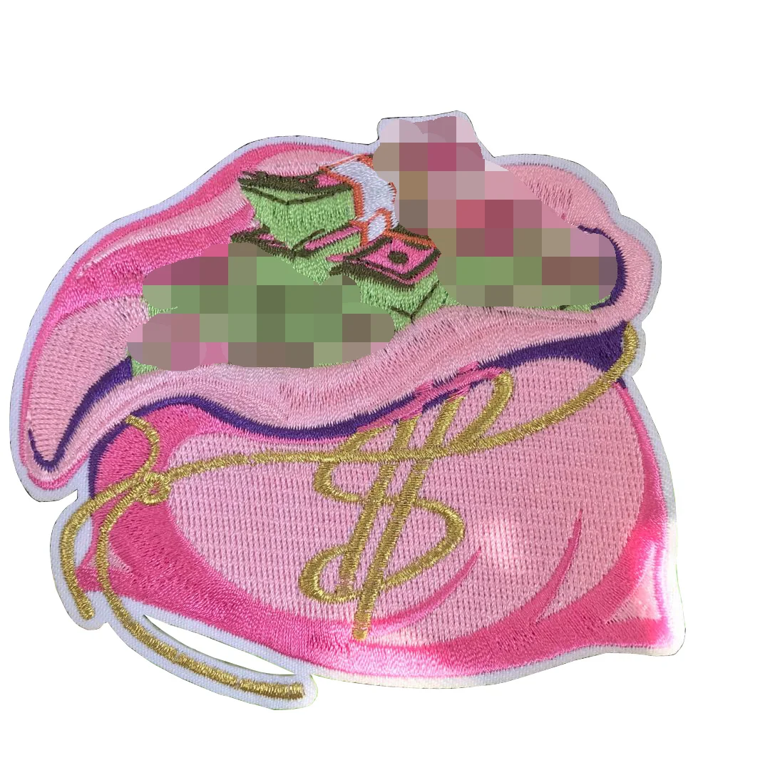 Factory Price Directly Custom Money Bag Iron On Embroidered Patch For Jeans