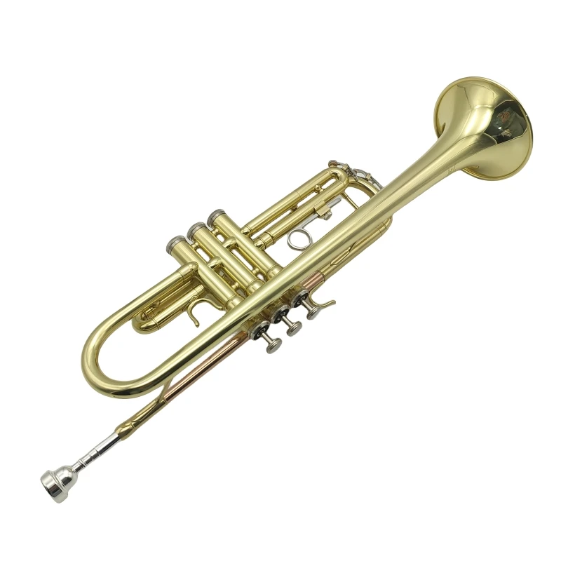 Wholesale Price Custom Bb Tone B Flat Gold Lacquer Professional Trumpet Oem Brasswind Musical Instrument For Sale