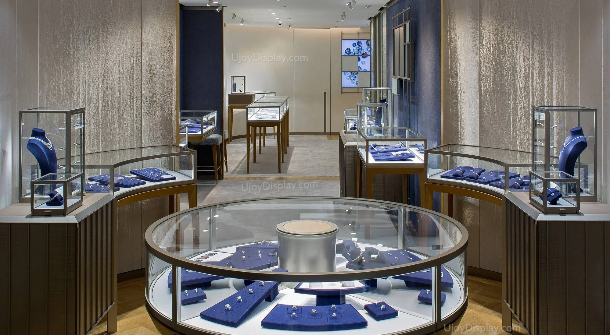 round jewelry showcase vitrine bijoux jewelry event exhibition showroom display
