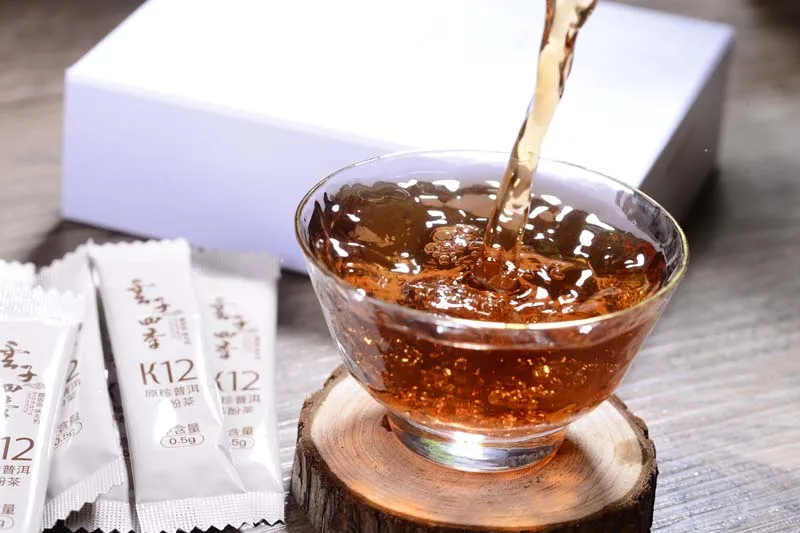 
Ecological K12 Upscale Original Polyphenol Fermented Natural Health Body Convenient To Carry Instant Tea Powder PuerTea Package 