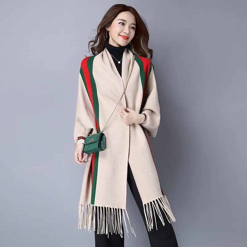 Лидер продаж, роскошная модная женская Свободная вязаная жаккардовая шаль большого размера с цветочным принтом