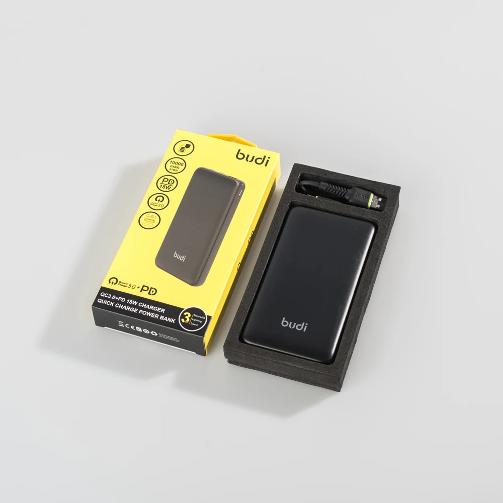 
Hot Selling 10000mAh QC3.0 18W PD Fast Charging Mobile External Battery Power Bank Mobile Phone Charger 