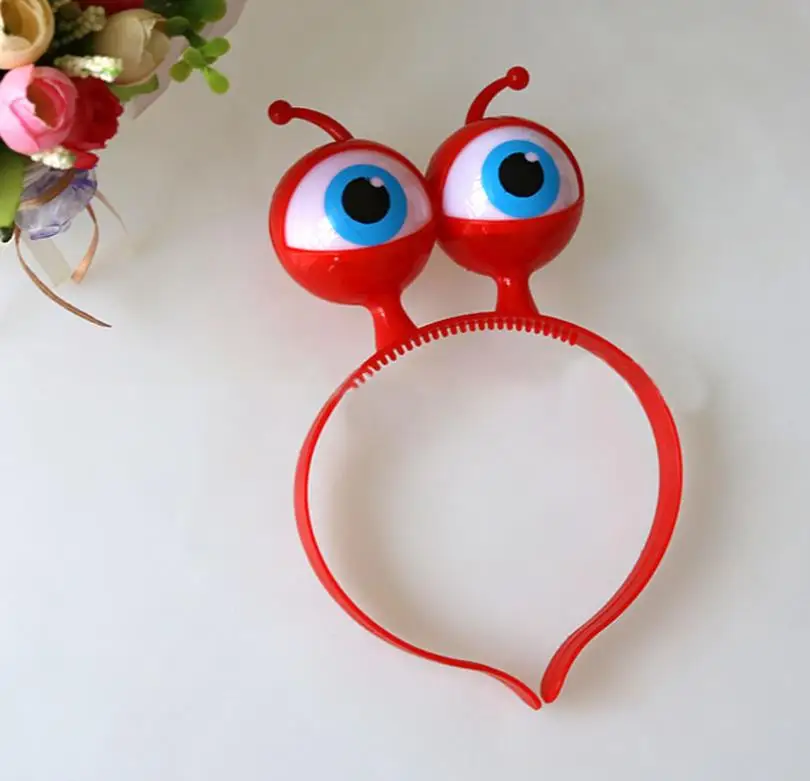 Light Up Big Eyeball Headband Led Flashing Alien Antenna Headwear Martian Space Head Boppers Halloween Birthday Party Favors