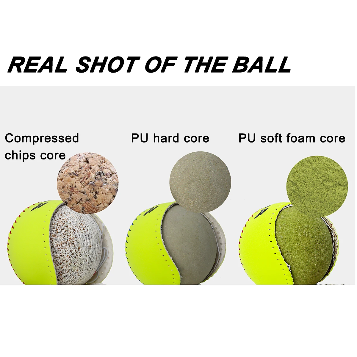 Custom logo Cork core softball Fastball PVC leather speed asphalt softball