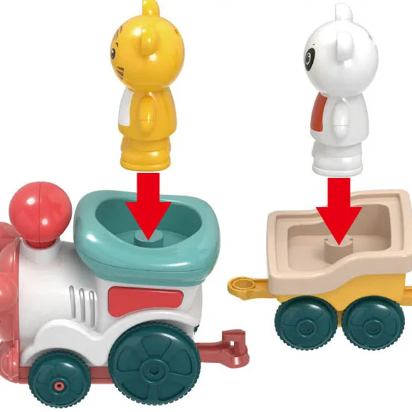 2024 Hot sale diy assembly animal train track toys fun cartoon light music electric car track toys for kids