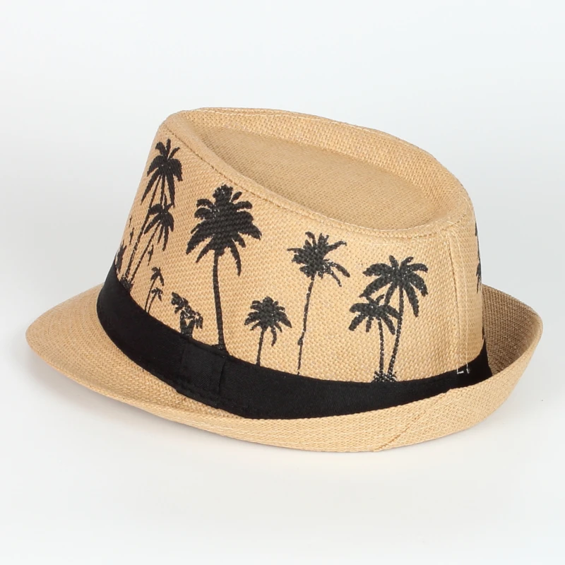 Wholesale Fashion Lady Fedora Trilby Gangster Cap Straw Panama Hat Men Women Summer Beach Paper Jazz Hats Spring Summer Autumn