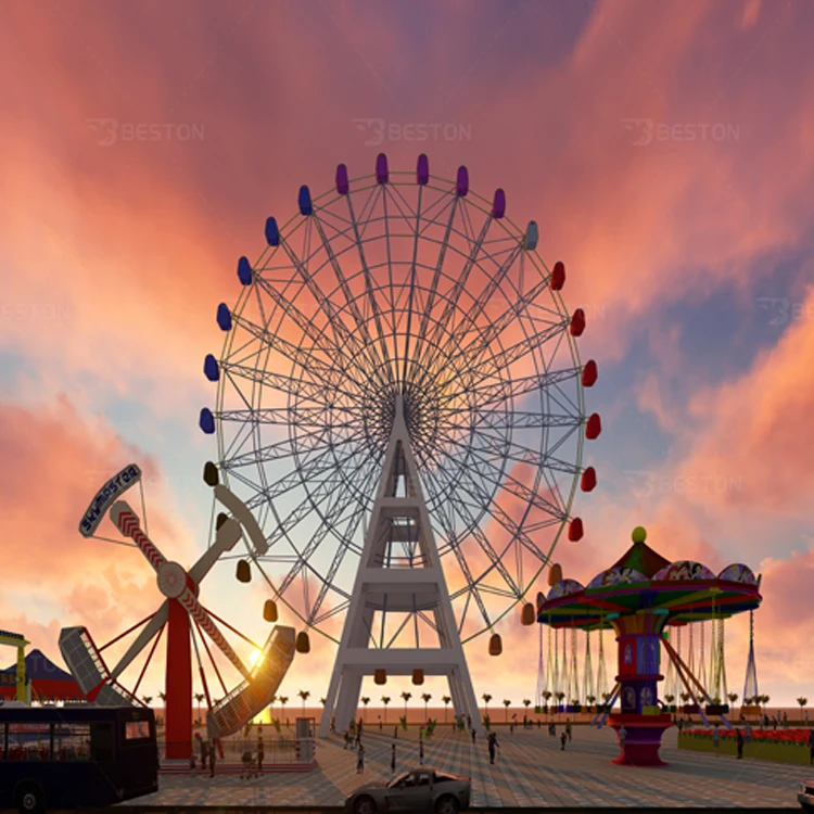 Large Wonder Amusement Park Rides Playground Rides 65M Height Outdoor Ferris Wheel