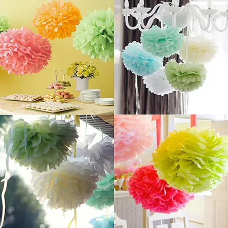 New Arrival Hanging Flower Balls Wedding Bridal Shower Party Supplies Tissue Paper Pompoms Artificial Flowers Decoration
