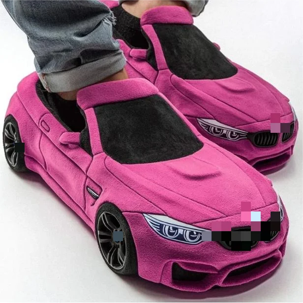 Home plush Car slippers Cartoon cotton slippers for men and women can be used in winter indoor warm car model slippers