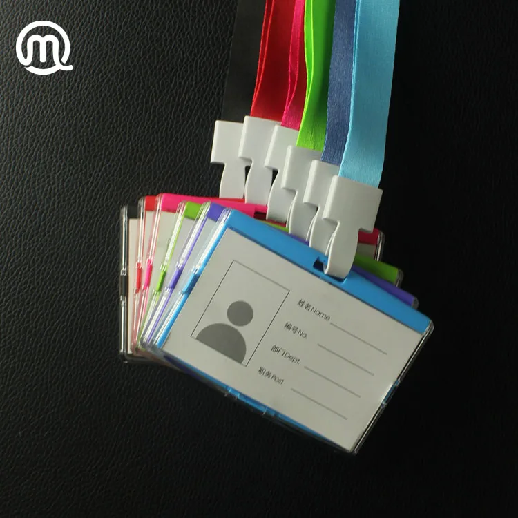 
conference Events Exhibition plastic Horizontal id card holder with lanyard 