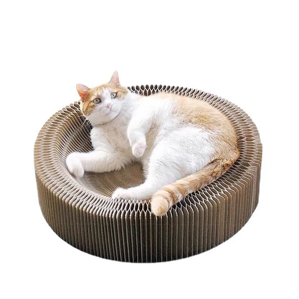 high quality l shape vertical cat interactive toy with cat scratch scratching pad ball track board post cat toy with ball