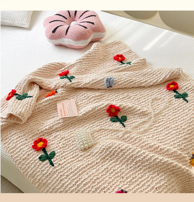 Special Offer Pure Hand-Made Heavy Rod Thread Blanket Coarse Wool Thread Blanket Baby Crochet Blankets