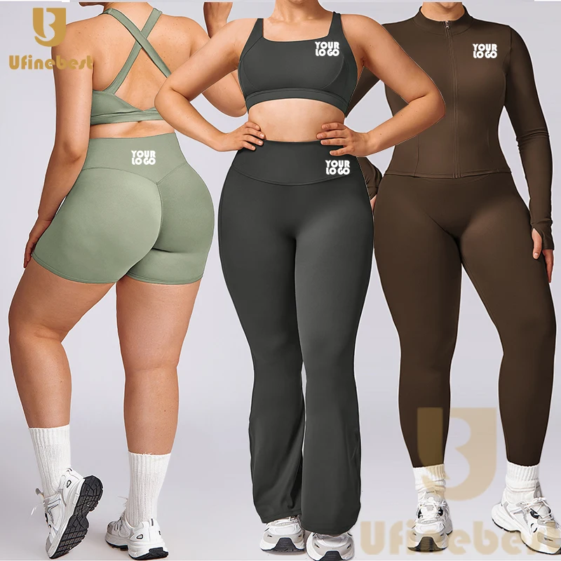 5 Piece Suit Plus Size Pilates Women legging Yoga Clothing Quick Dry Running Tight Sports bra top Yoga Set Gym Fitness Sets
