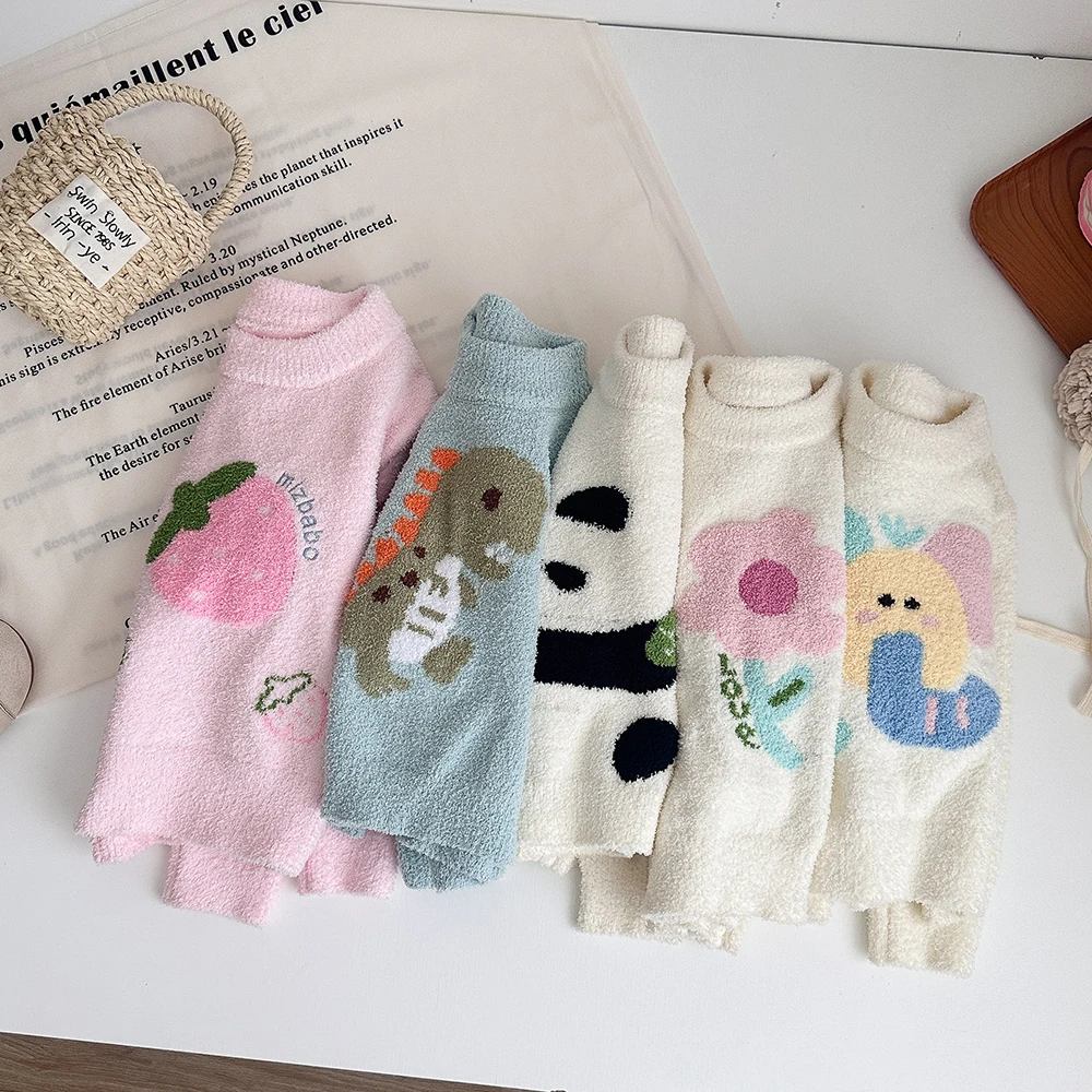 Purorigin Verified Suppliers Kids Clothing Kids Outfits Girls Cute Panda Soft Fleece Winter Warm Knitted Sweaters For Children