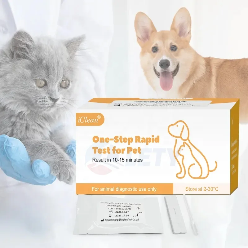 Veterinary lab quick detect Rabies Ag Rapid Test Kit Fcv Gia Fpv Test Dog Giardia Rapid Test Fcv for pet cat and dog