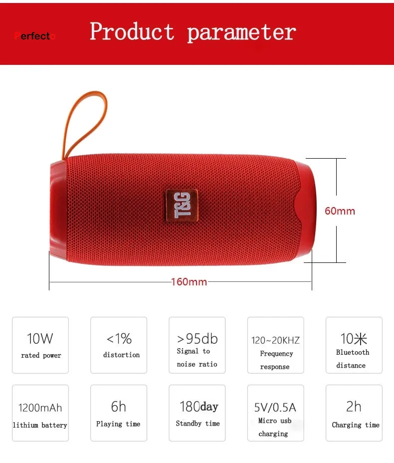 New arrival Waterproof Outdoor Speakers for TG with FM Radio TF Card AUX Cable Wireless Speaker