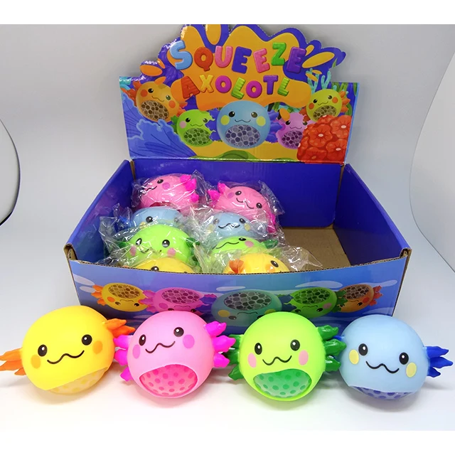 Multi Color Squeeze Water Beads Ball Kawaii Animals Salamander Tpr Fidget Squishy Toy
