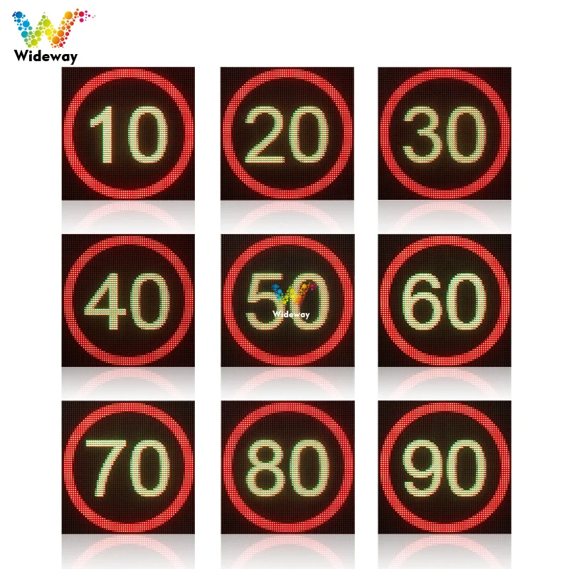 EN12966 Roadside Traffic Information Safety Sign ITS Wireless System LED Image Text Variable Speed Limit Display