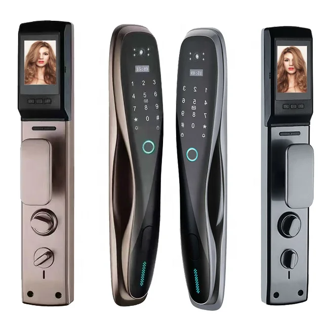 
smart lock automatic lock card Wifi APP combination home security fingerprint lock remote control unlock door camera monitor 