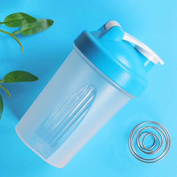 Wholesale 400ml High Quality BPA Free mini Protein Shakes cup with stainless steel wire whisk shaker ball