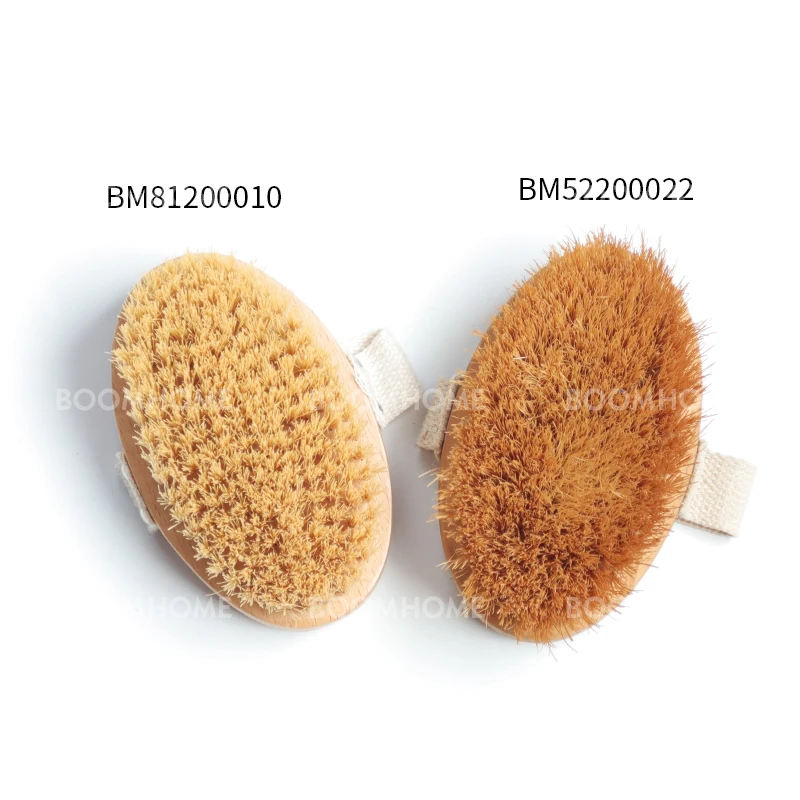 Private Label Long Wood Handle Body Back Washing Sponge Exfoliating Bath & Shower Dry Skin Brushing Sisal  bath brushes