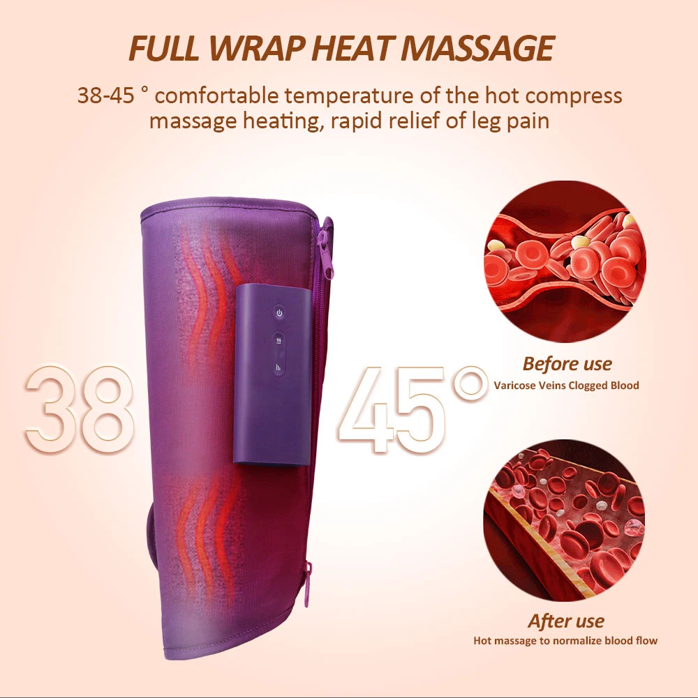 New Upgrade Product Foot Deep Muscle Relaxation Electric Air Pressure Calf Leg Massager Machine with Zipper