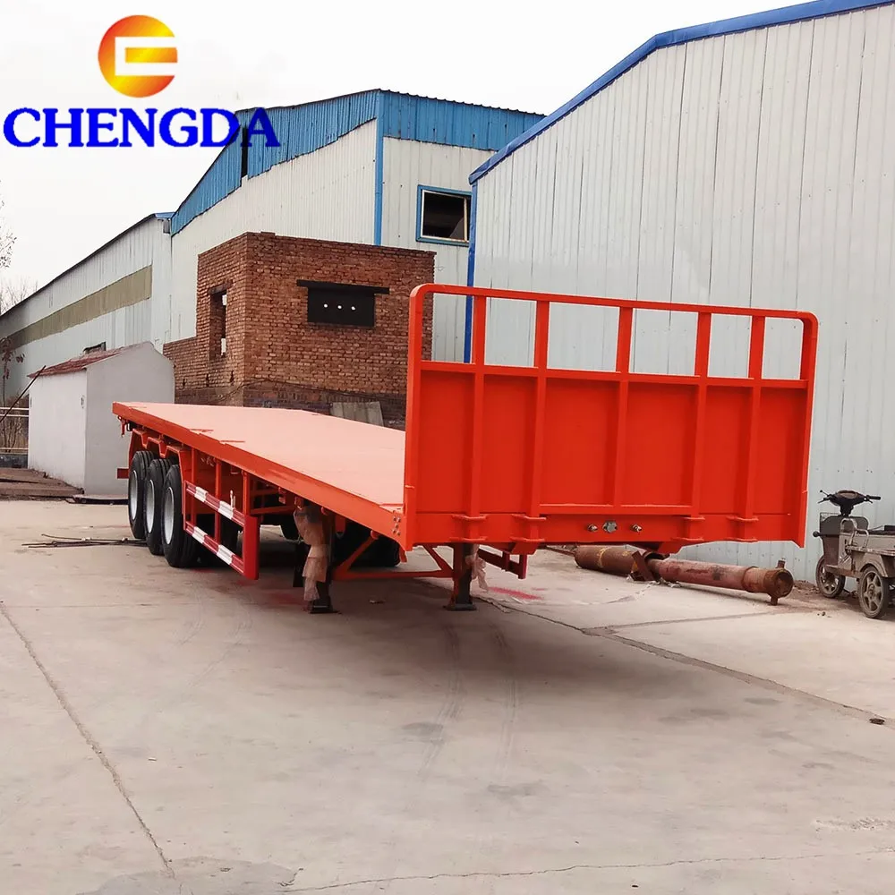 Chengda 40 футов контейнер плоская кровать бортовой ящик погрузчик Прицеп Цена