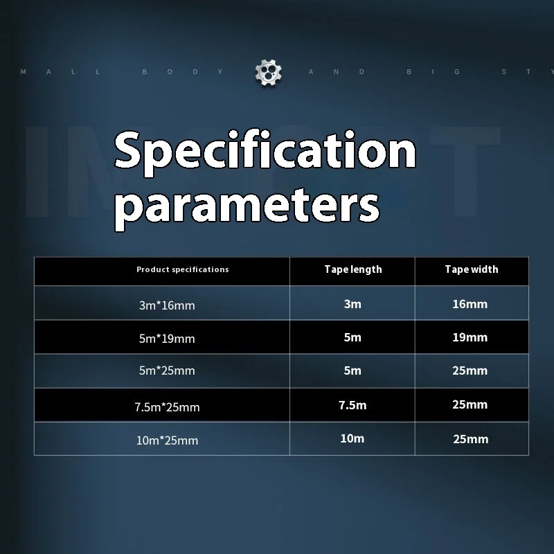 High Precision 5m Anti-Fall Stainless Steel Tape Mini ABS Extreme Small Black Box Thickened Hardened Abrasion Resistant Home Use