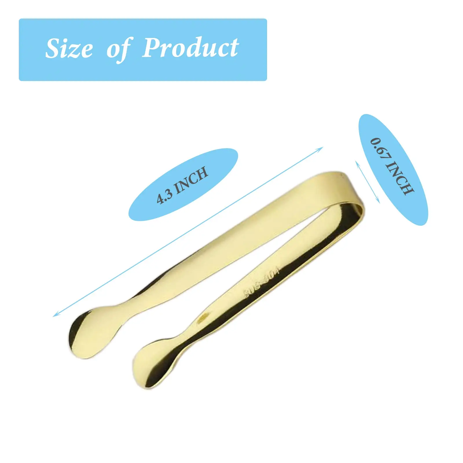 Gold Mini Sugar Ice Tongs 4.3Inch Stainless Steel Small Kitchen Serving Tongs For Appetizers Tea Party Coffee Bar Desserts