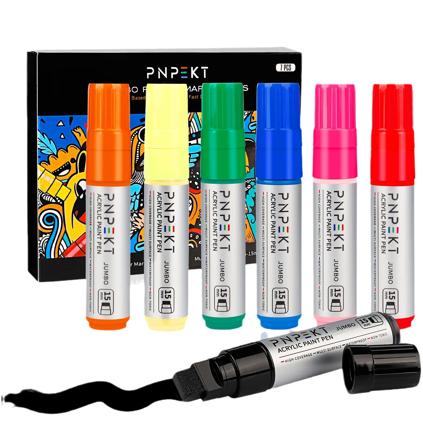 Wholesale Acrylic Marker Large Capacity Art Graffiti 15mm Color Set Marker Acrylic Paint