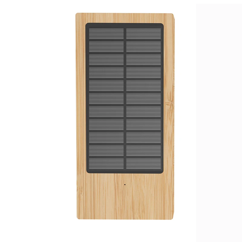 OEM ODM Service Usb Micro USB TYPE-C Bamboo Powerbanks External Solar Powerbank 8000mah Solar Power Bank