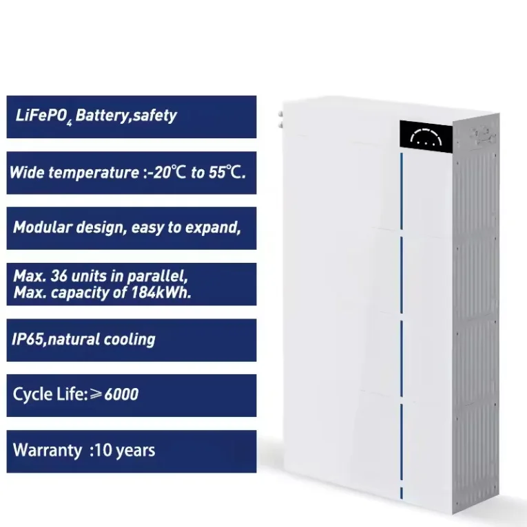 Stack LiFePO4 Lithium Ion 51.2V 100Ah inverter solar generator home storage battery unit residential energy storage system