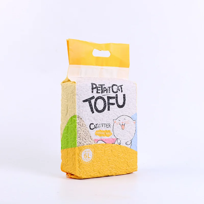 New design vacuum packaging pet cat products Quick Clumping flushable toilet cat litter tofu cat litter