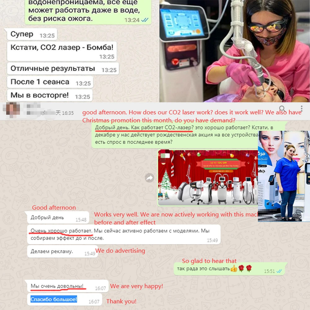 Factory Direct Sales 7 treatment heads replaceable china fractional co2 laser For Pore Pigment Removal