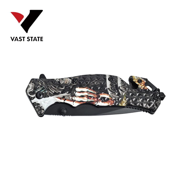 
wholesale OEM 3D Print Aluminum Handle Outdoor EDC Pocket Camping Folding survival Knife 