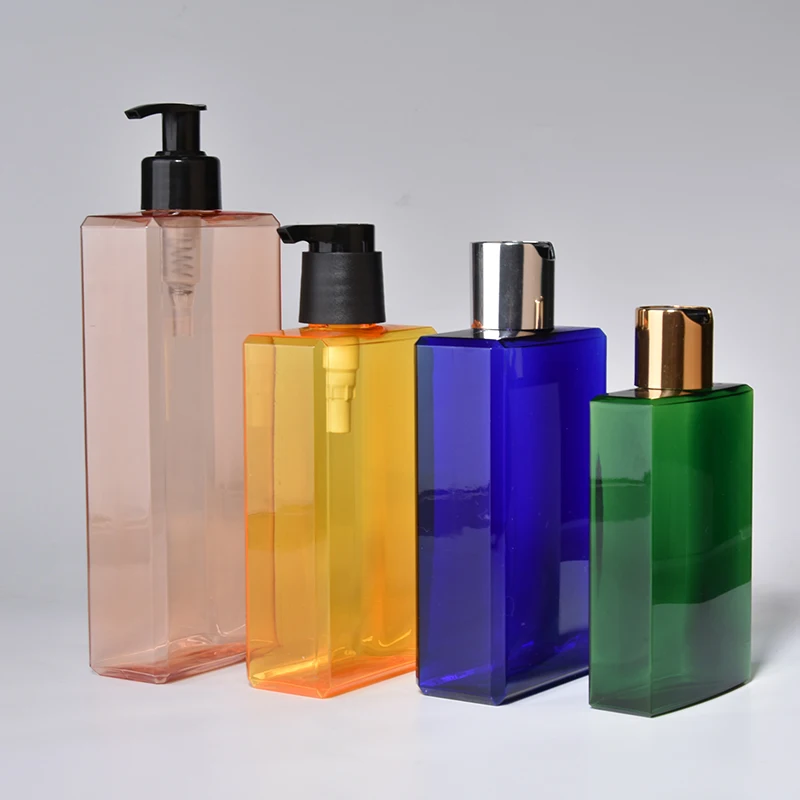 PETG Plastic Cosmetic Bottle Pump cap For Body wash and Shampoo lotion packaging 350ML  Bottle