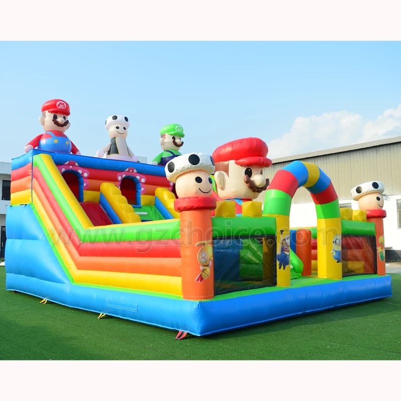 China big playground kids bouncy castle balloon palace inflatable carton king theme combo slide jumping bounce house