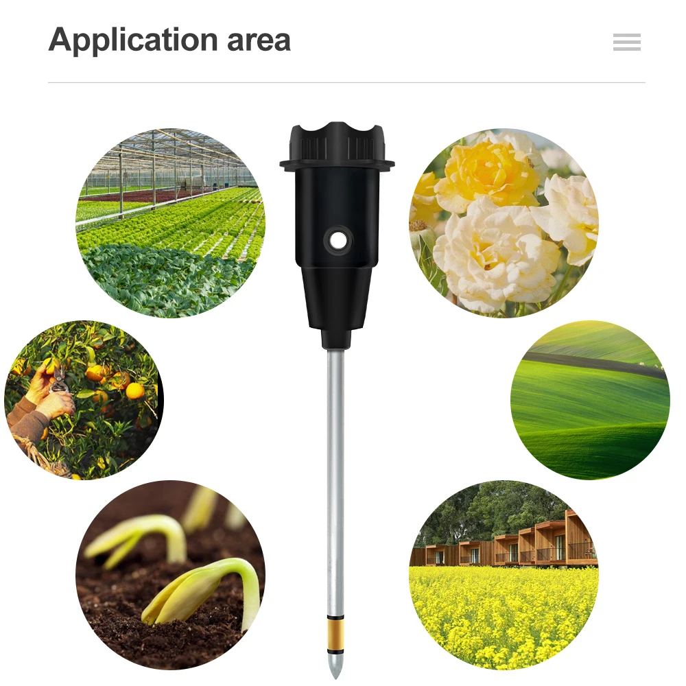 2 in 1 Soil Ph Meter 3-8ph Moisture Humidity Analyzer Acidity Tester Metal Long Probe Detector for Plants Garden Measure Tool