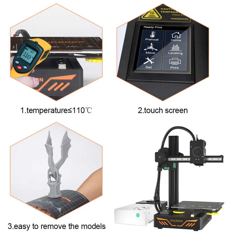Kingroon KP3S 3d printer 180*180*180mm DIY 3d printing machine US EU RU local stock shipping