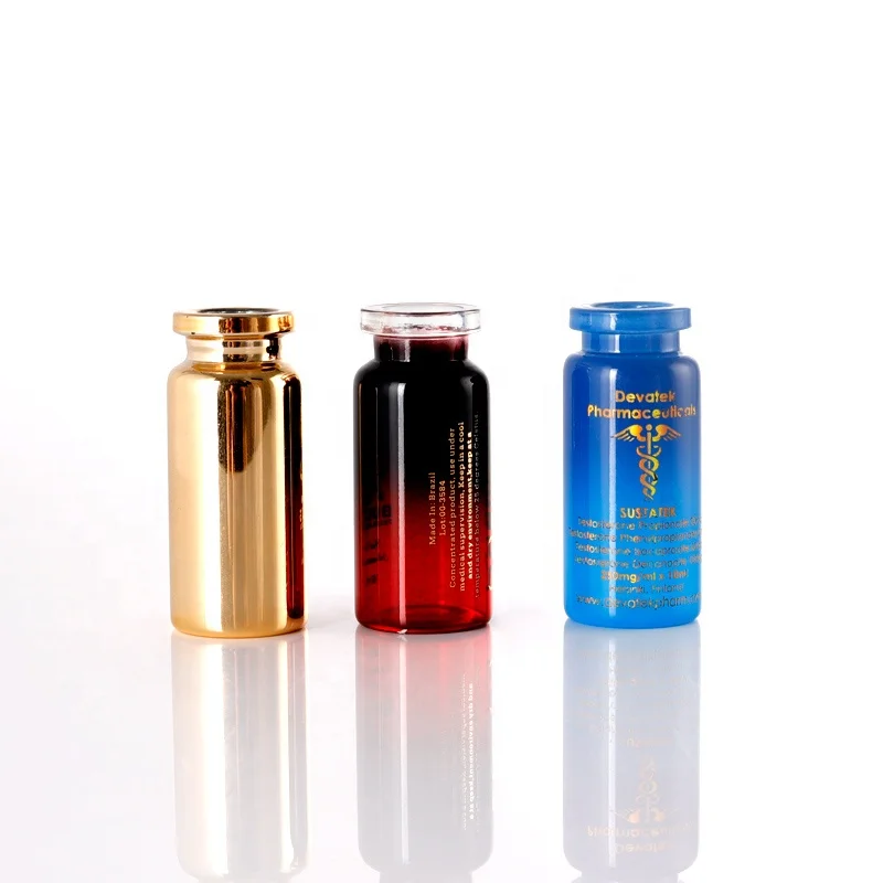 Custom 10ml Vials Electroplated Glass Vial With Flip Top Cap Glass Bottle for injection